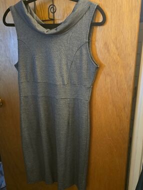 Isabella Rodriguez Sleeveless Gray Cowl Neck Midi Dress